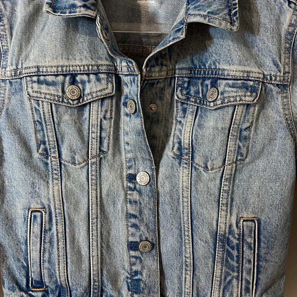 Gap Girls kids size large denim jacket stone washed - Picture 7 of 11